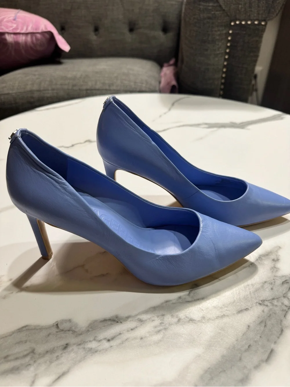 Karl Lagerfeld Periwinkle Pointed-Toe Stiletto Pumps